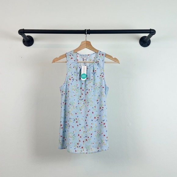 NWT StitchFix 41 Hawthorn Elliana Hidden Keyhole Sleeveless Floral Blouse - Picture 3 of 6